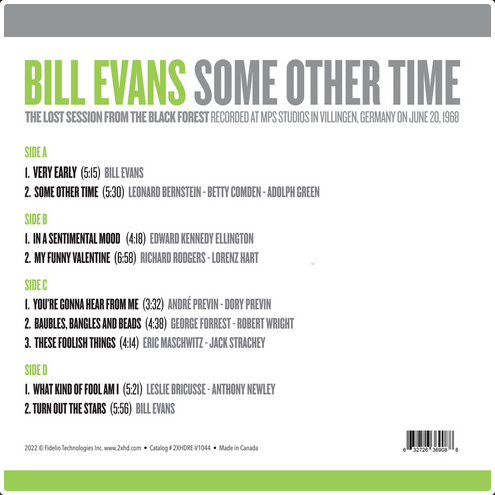 Bill Evans Trio – Some Other Time Vol. 1 (LP) - Image 2
